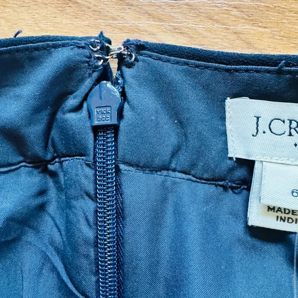J. Crew Gold Thread Navy A-Line Skirt with Subtle Pattern NWT Size 6